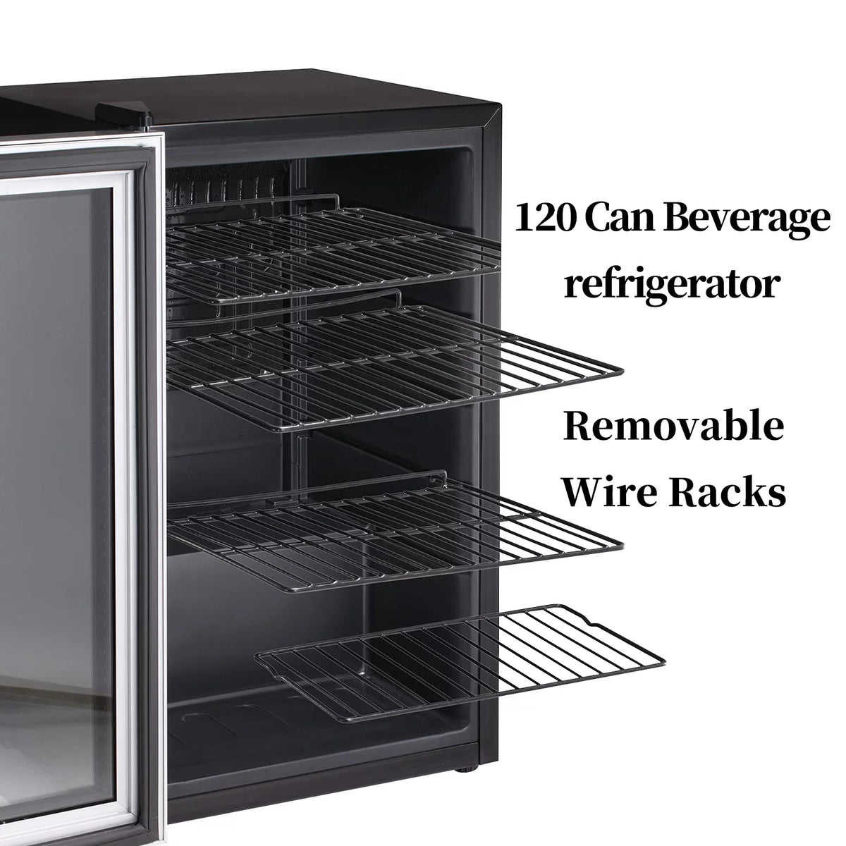4.4 Cubic Feet 145 Can Beverage Refrigerator Glass Door H904