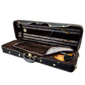 Full Size Oblong Violin Hard Case with Hygrometer Black/Brown N670