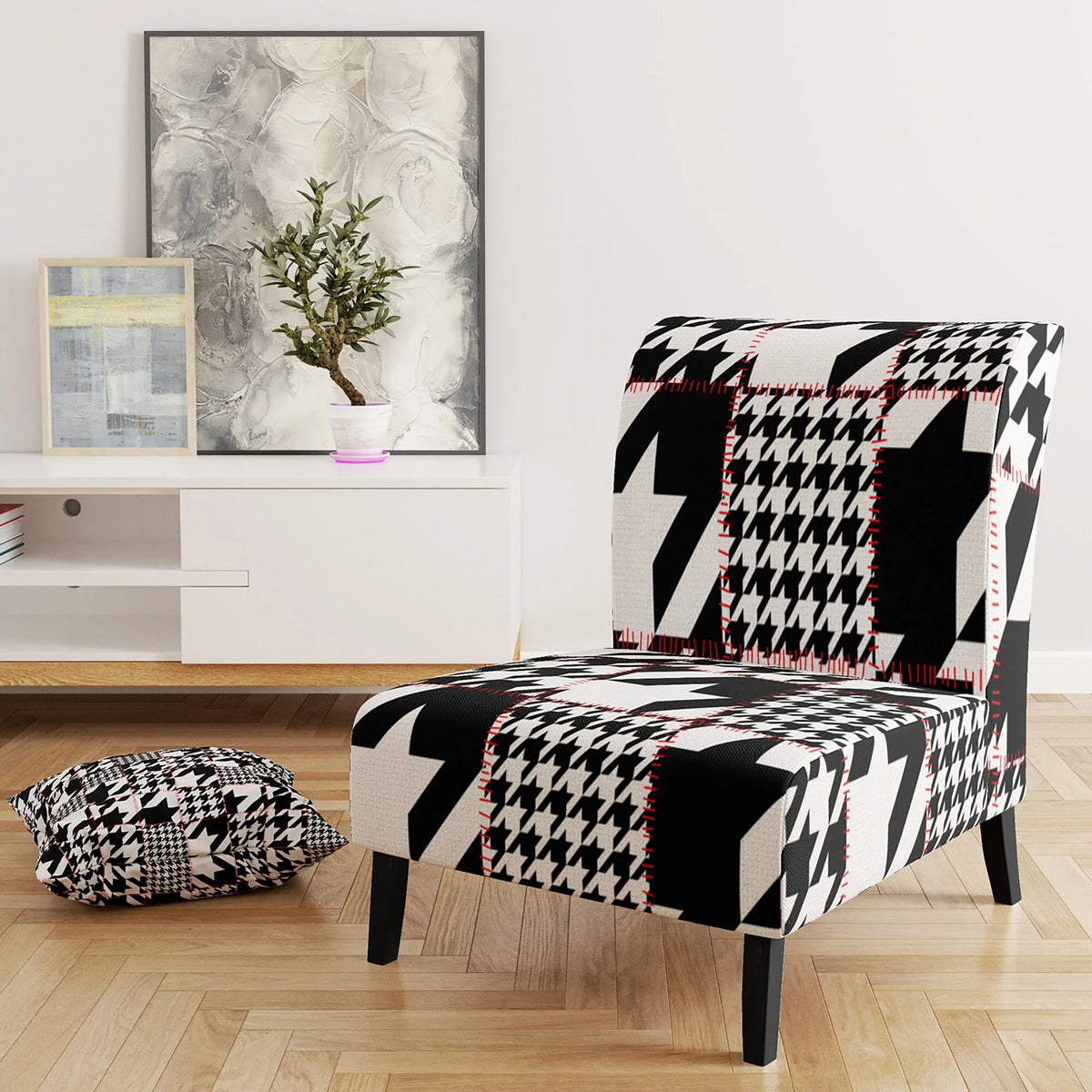 Upholstered Mid-Century Accent Chair Y47322