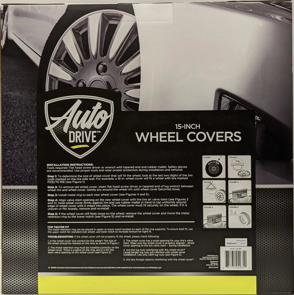15-in Wheel Cover in Silver and Charcoal Finish C829