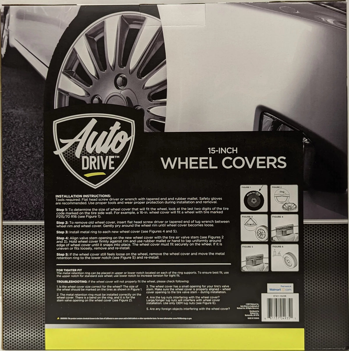 15-in Wheel Cover in Silver and Charcoal Finish C829