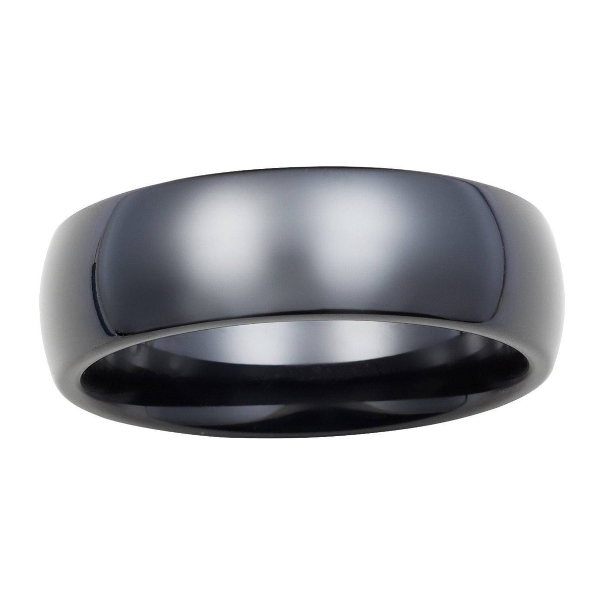 Black Ceramic Wedding Band Ring U2237