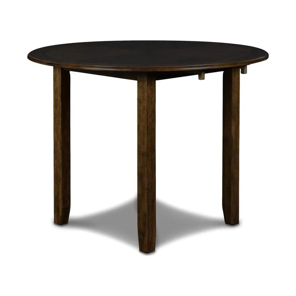 Solid Wood Drop Leaf Dining Table with 2 Chairs in Brown R28132