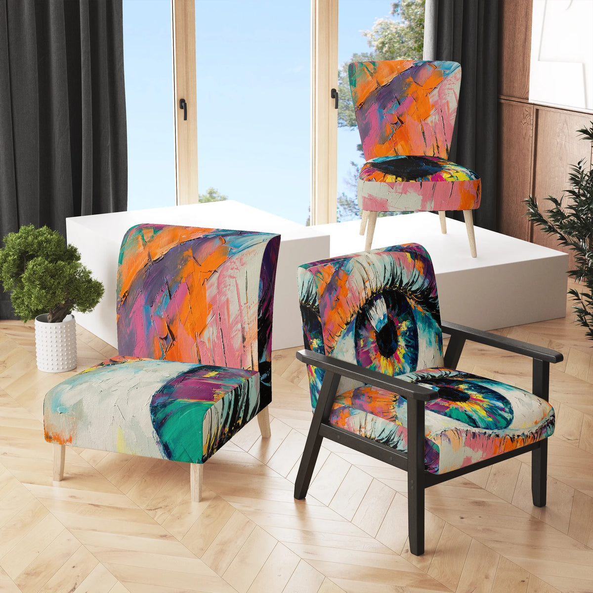 Turquoise Upholstered Accent Chair L163
