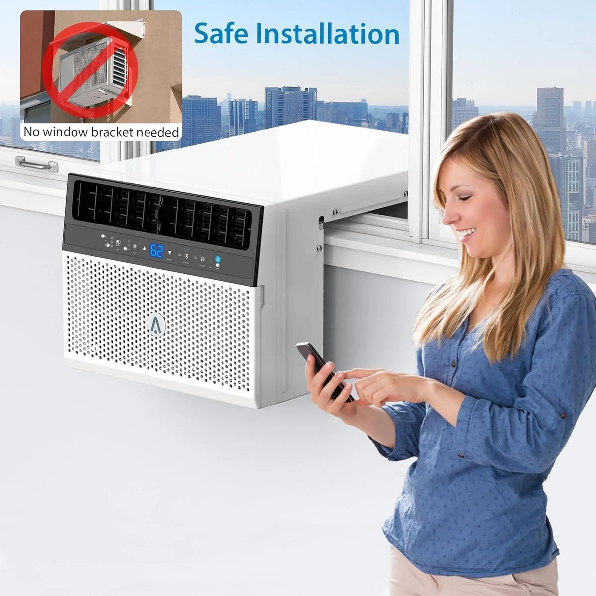 6000 BTU Window Air Conditioner with Remote Control and Washable Filter R5170