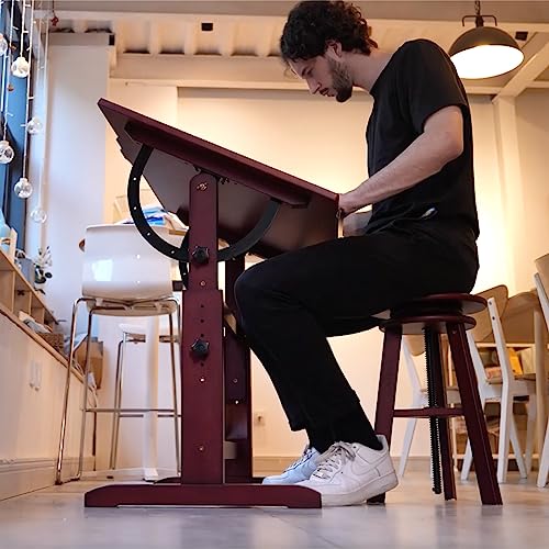 Wooden Drafting Stool with Adjustable Height K143