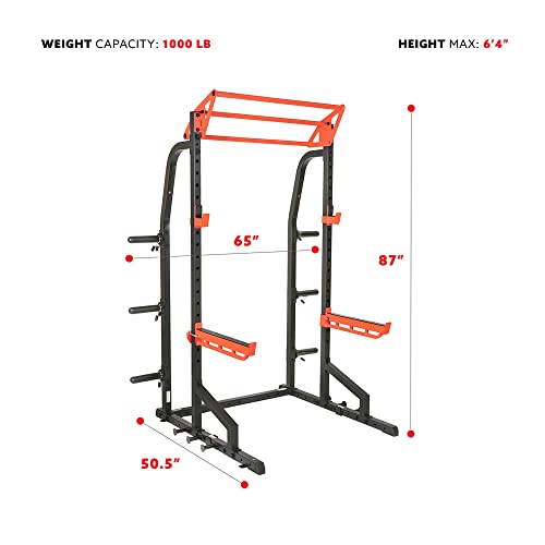 Half Rack Power Cage with J-Hooks and Pull Up Bar S1987