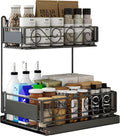 Black 2-Tier Under Sink Organizer with Sliding Drawer O20085