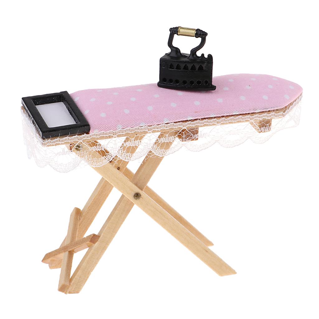 Vintage Dollhouse Miniature Wooden Ironing Board Table P4300