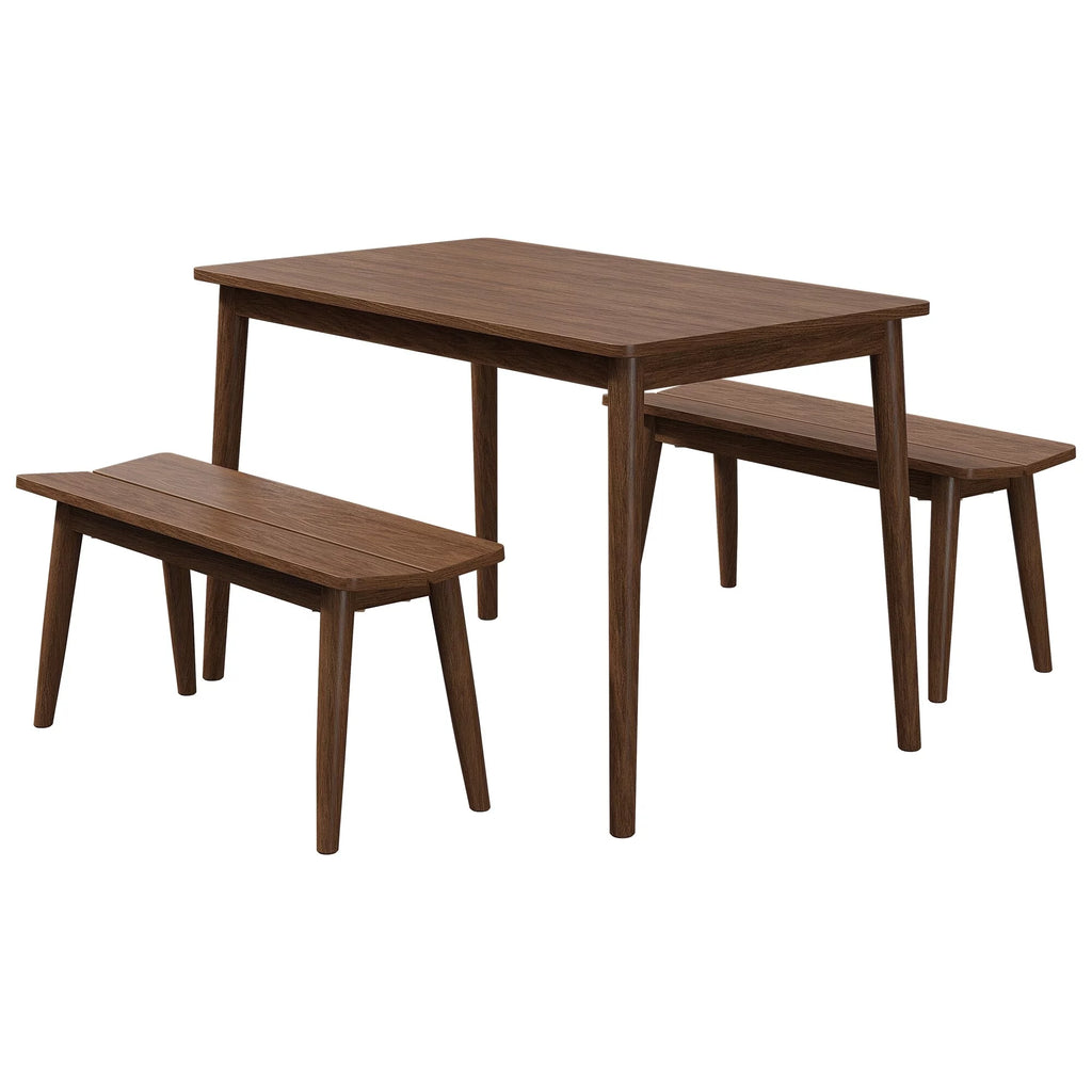 Wooden Dining Table Set with 2 Benches X109
