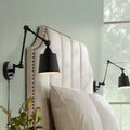 Black Metal Plug-in Wall Lamps Set of 2 T827