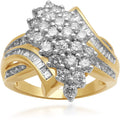 2 Carat T.W. Diamond 10kt Yellow Gold Cluster Ring X87928