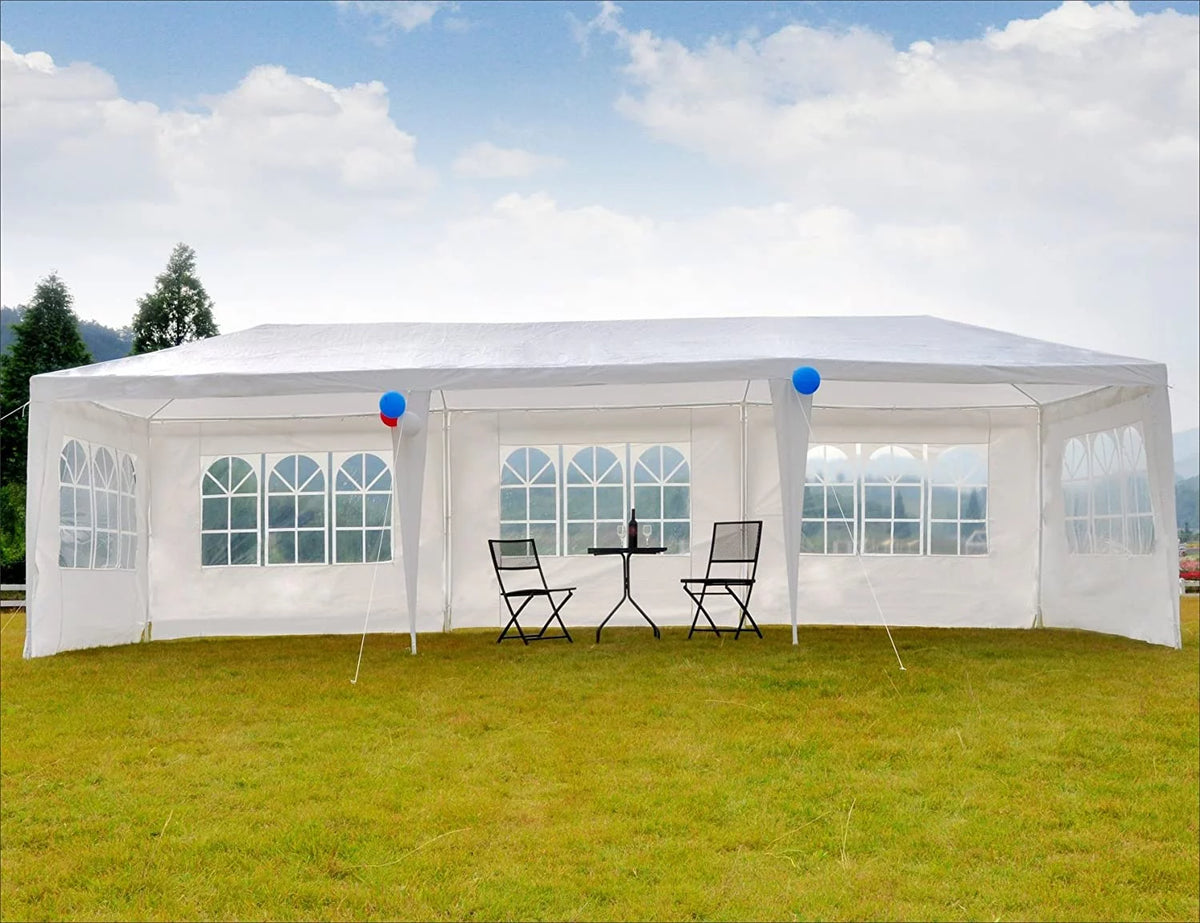 10'x30' White Outdoor Canopy Tent with 8 Side Walls I9600