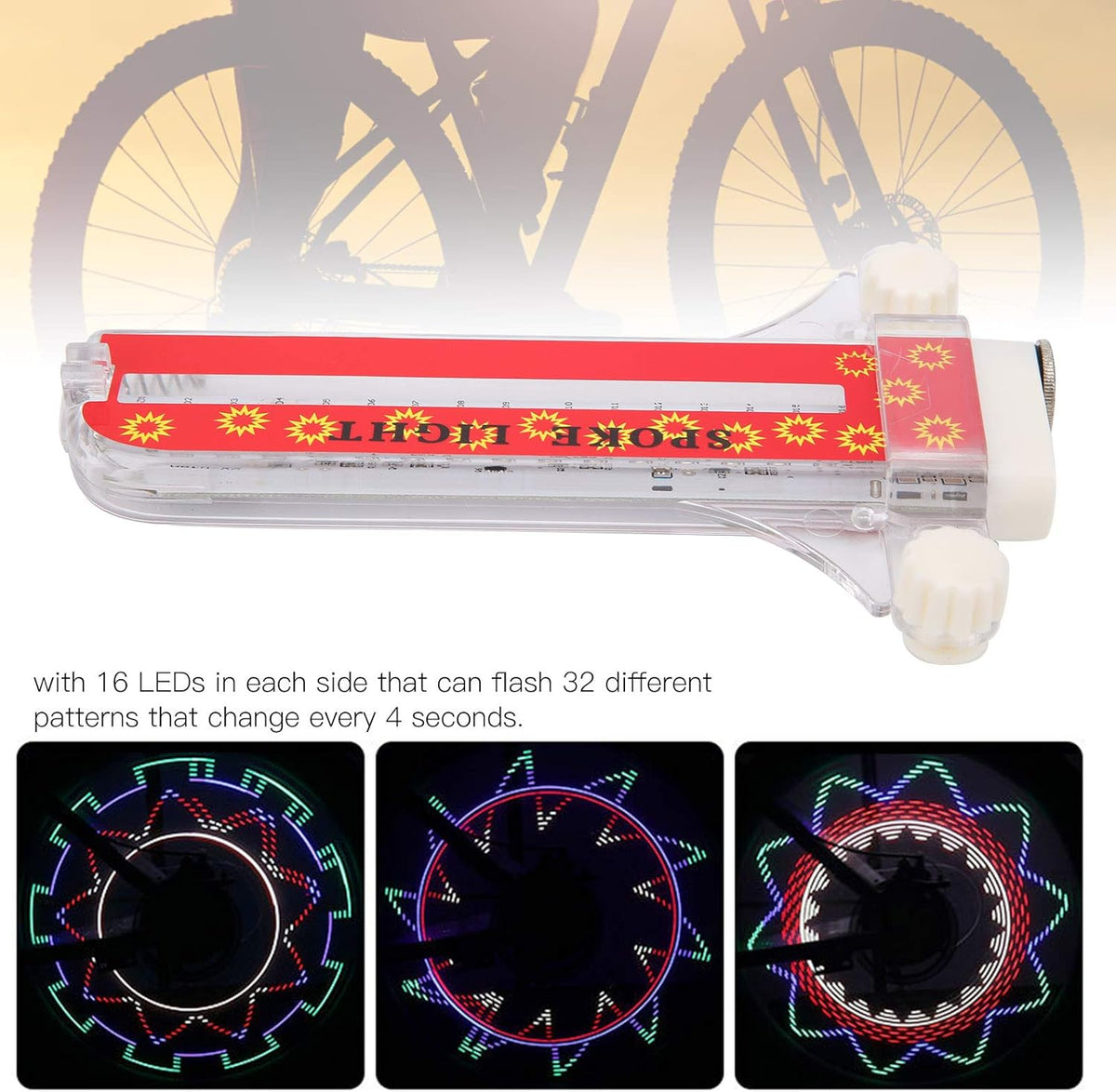 32 LED Plastic Bike Spoke Lights U38648