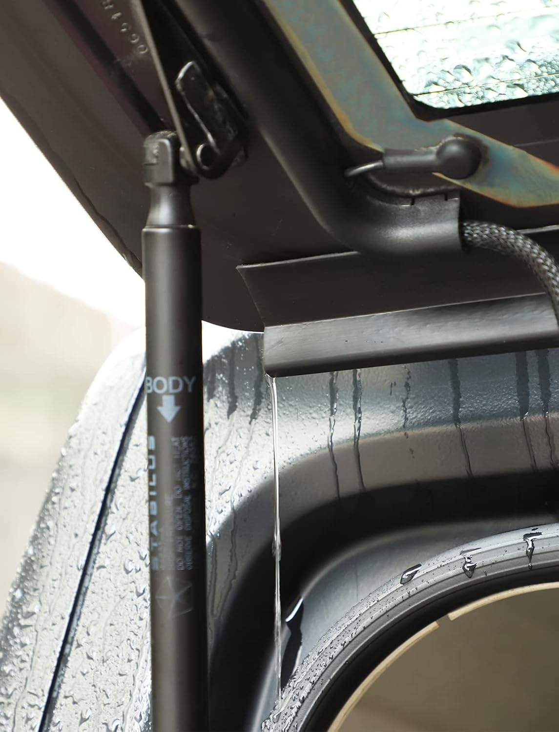 Rear Window Rain Gutter for Jeep Wrangler TJ, Black, Pack of 2 Y445