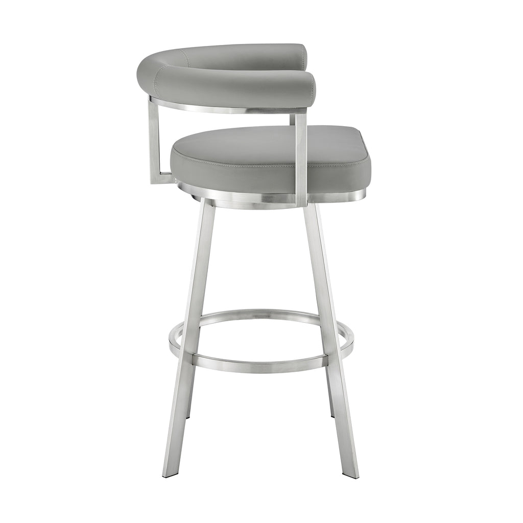 Gray/Chrome Swivel Bar Stool V9734