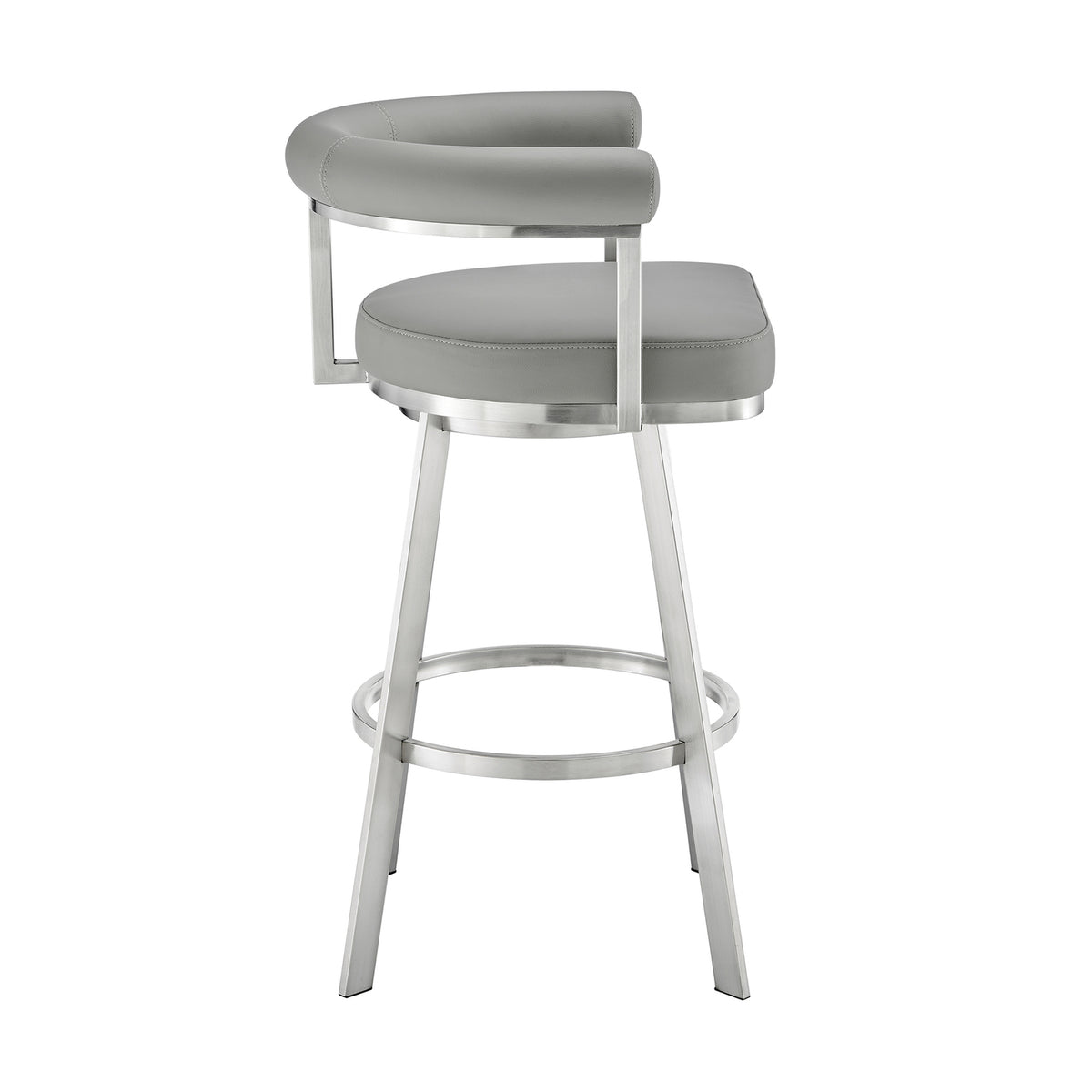 Gray/Chrome Swivel Bar Stool V9734