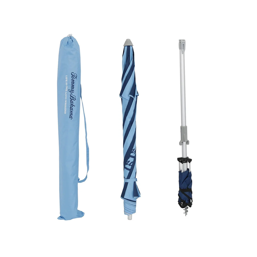 7 ft Fiberglass Beach Umbrella with Folding Anchor Base E664639