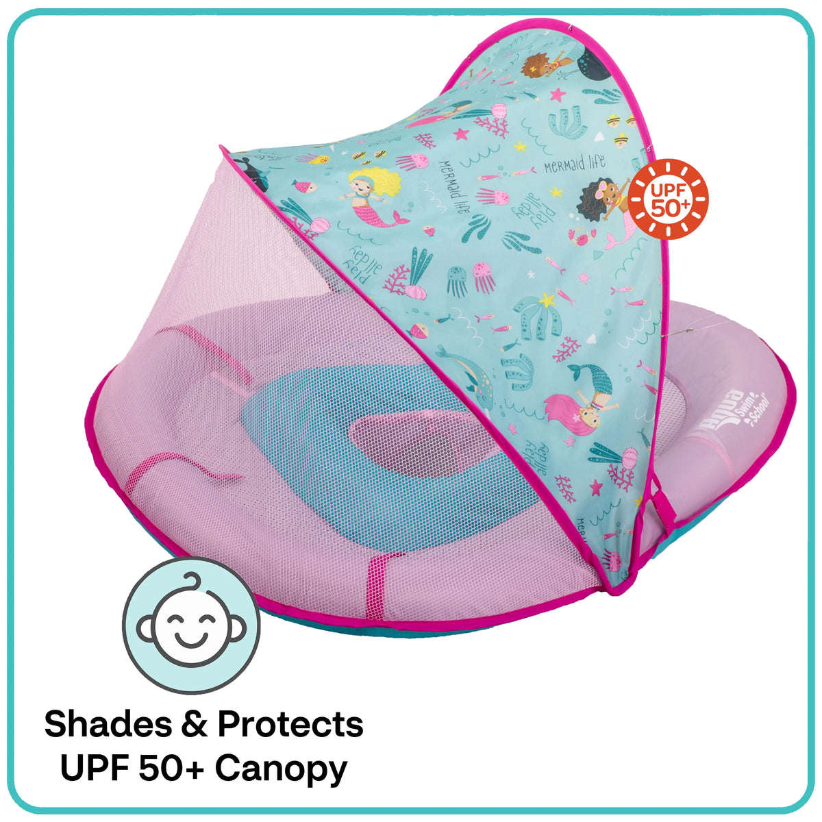 Pink Baby Pool Float Boat with 2 Toys T25688