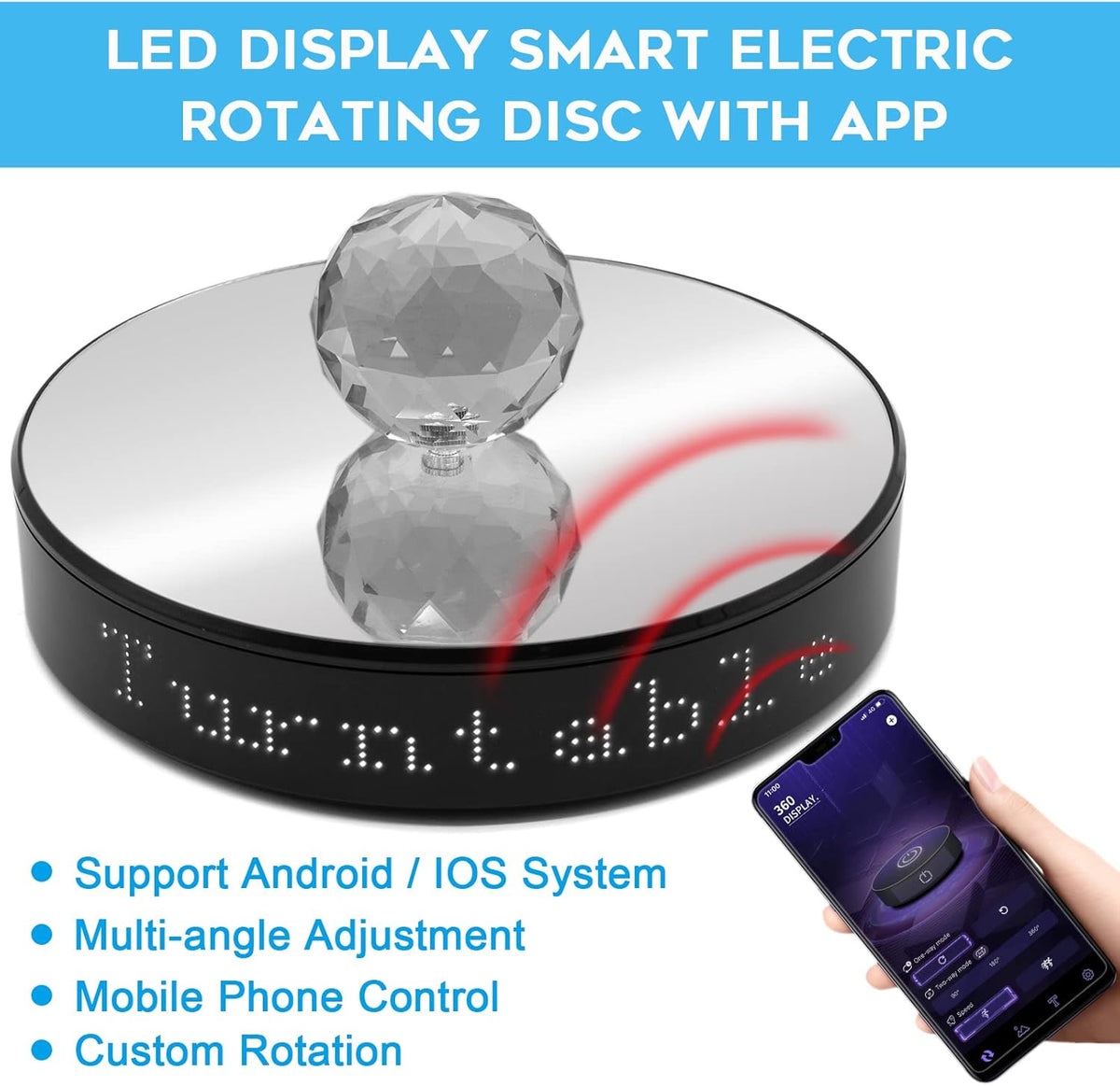 White Light Smart Rotating Turntable Display Stand V8221