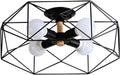 Gold 4-Light Metal Cage Semi Flush Mount Ceiling Light T50687