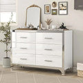 Mirrored 6 Drawers High Gloss Dresser with Metal Handle U407