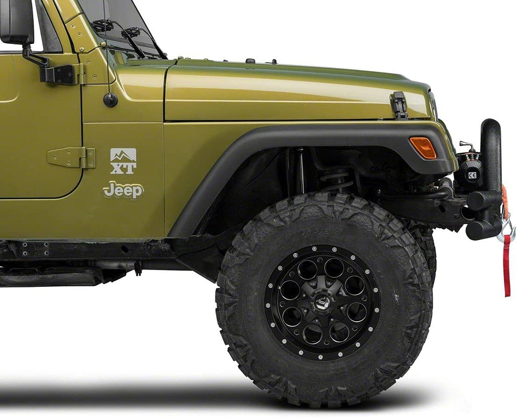 Textured Black Tubular Front Bumper with Winch Cutout O799
