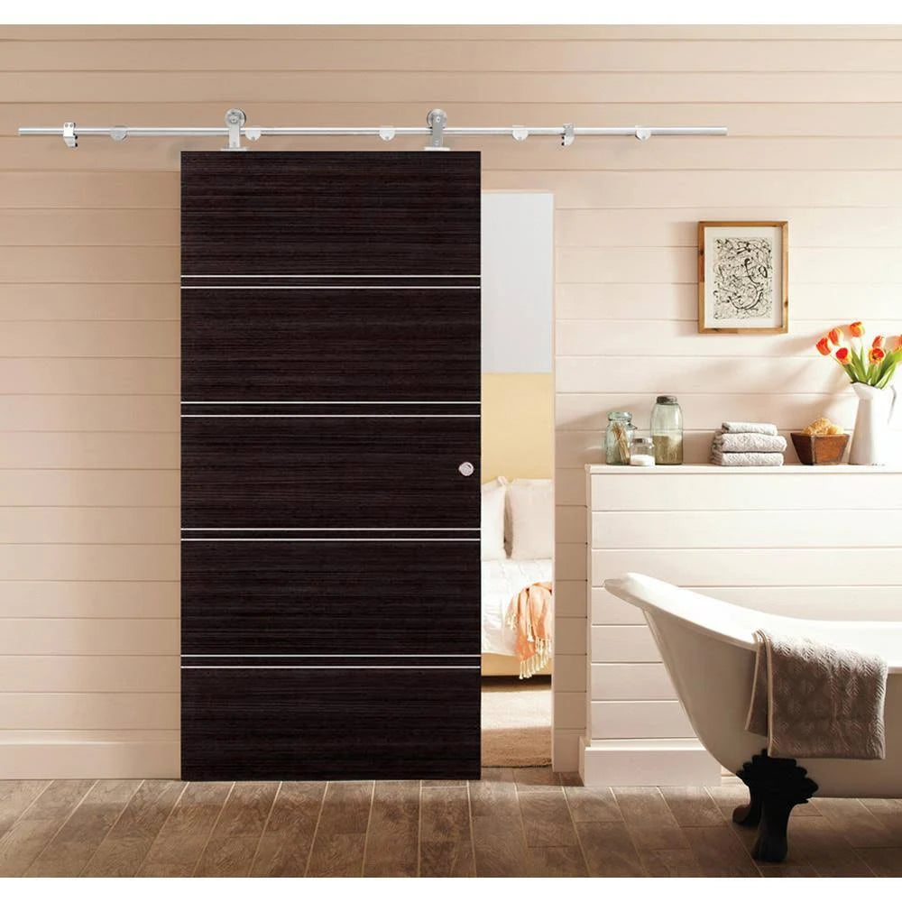 96 in. Stainless Steel Sliding Door Track and Hardware Set Z126