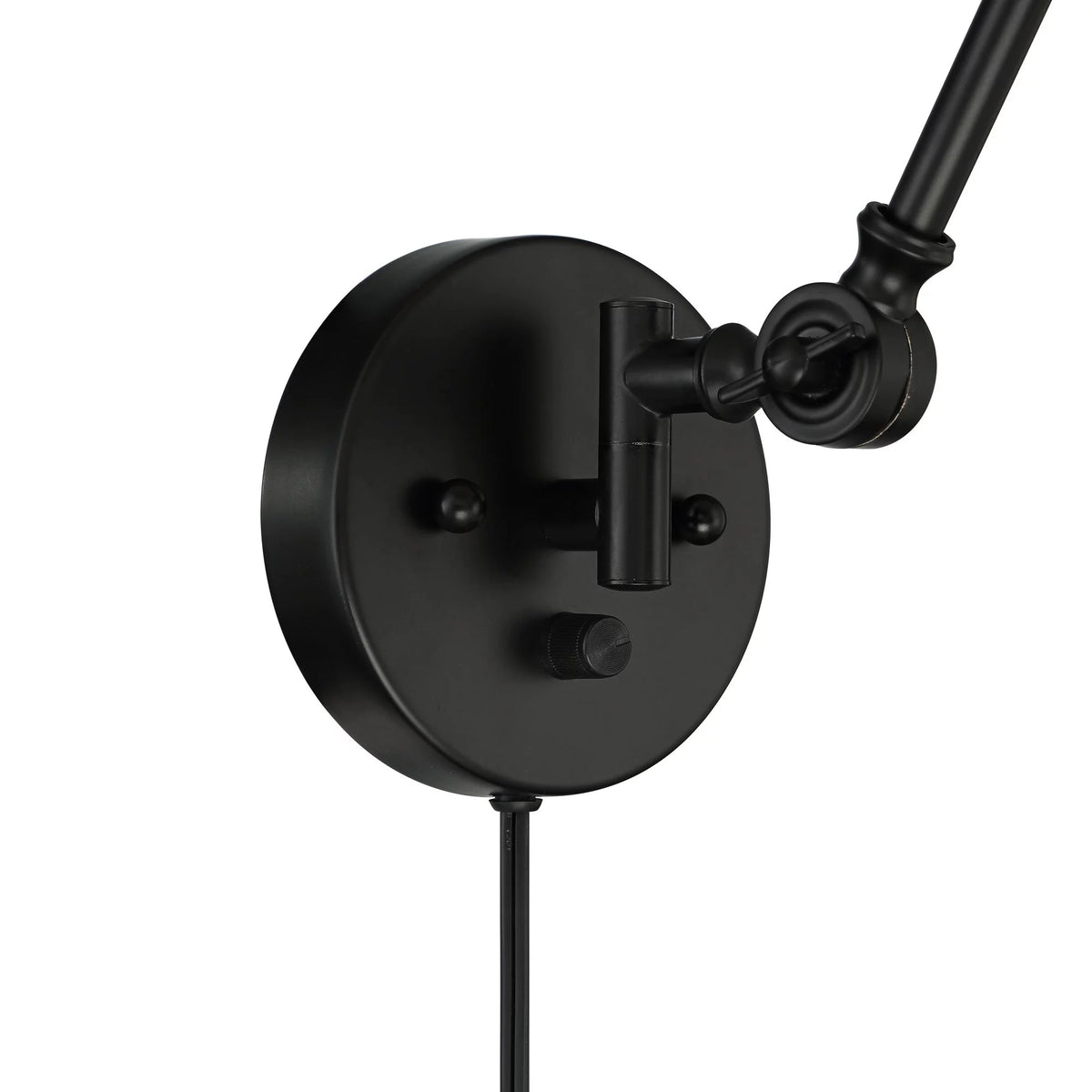Black Metal Plug-in Wall Lamps Set of 2 T827