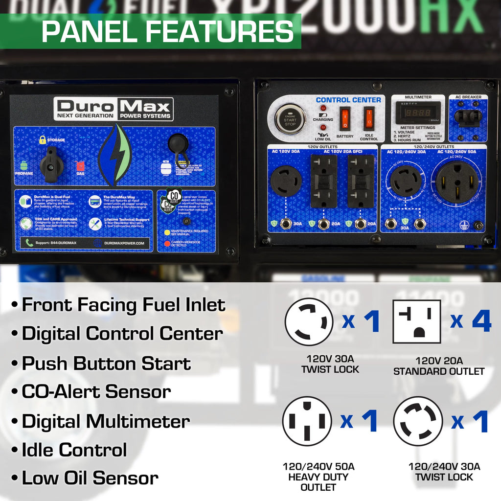 Dual Fuel Gas Propane Portable Generator 12,000 Watt O81152