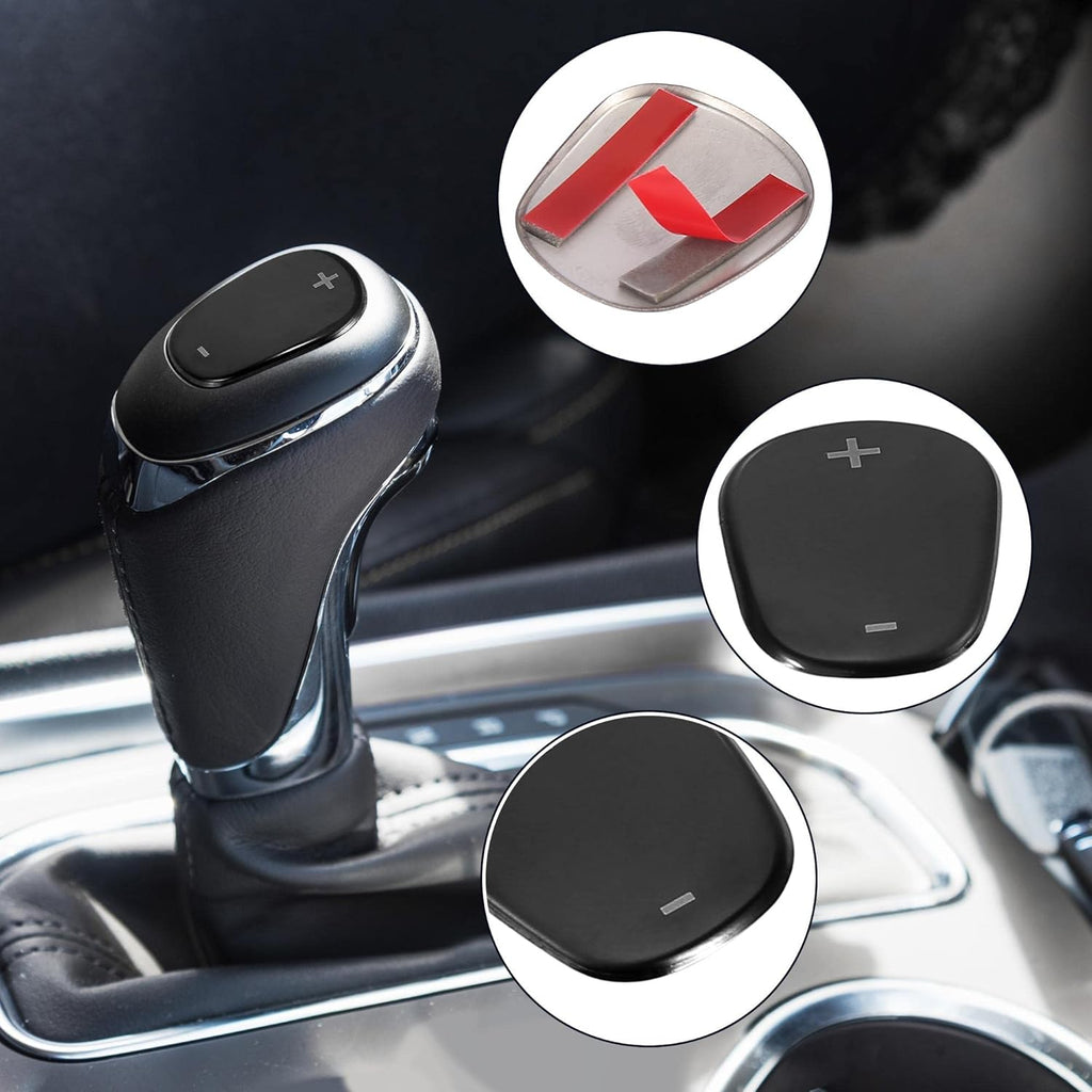 Car Gear Shift Knob Cover Sticker Stainless Steel Black Pack of 2 S798