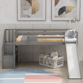 Twin Loft Beds with Slide and Staircase Q4433