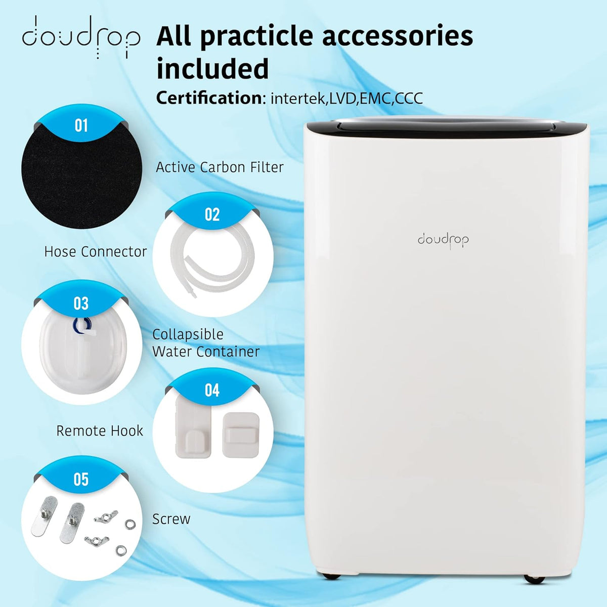 12000 BTU Portable Air Conditioner with Activated Carbon Filter and Remote Control K393822
