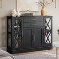 Black Wood Storage Sideboard Buffet Cabinet K8815