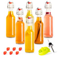 Swing Top Glass Bottles 16 oz 6 Set with Funnel X839