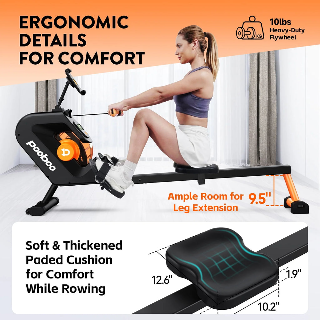 Foldable Magnetic Rowing Machine 8 Level Resistance L593