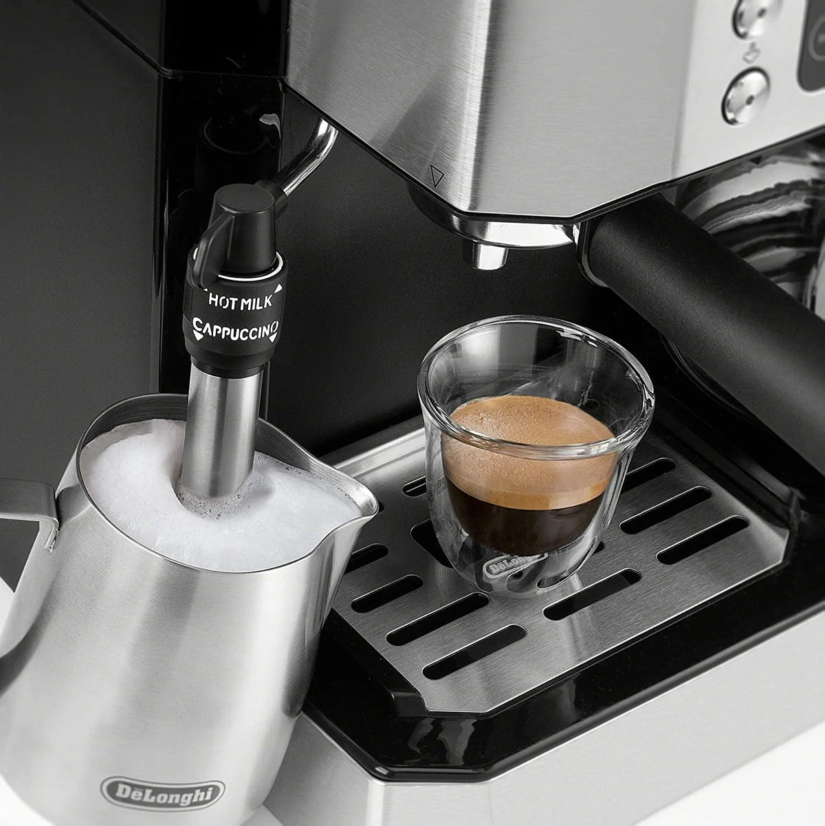 Combination Coffee Maker & Espresso Machine with Milk Frother and Glass Coffee Pot G83649