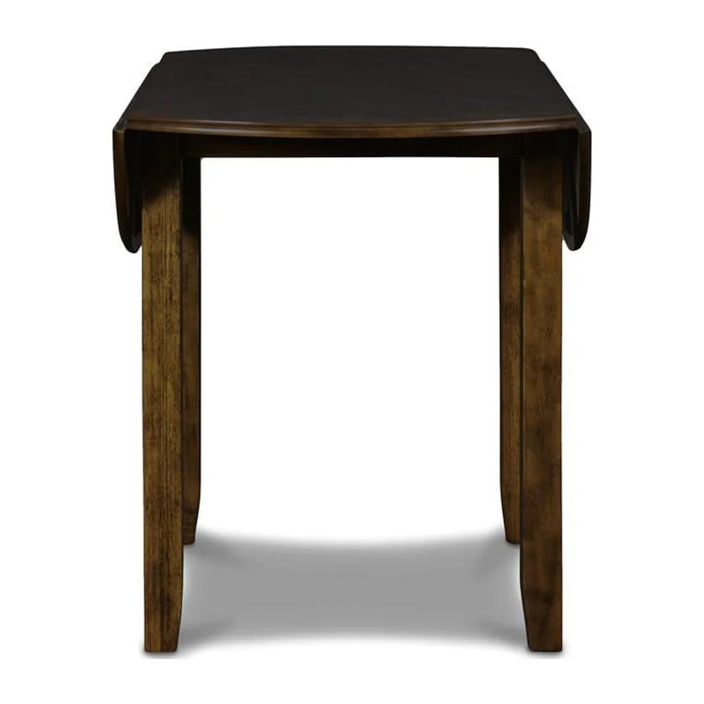 Solid Wood Drop Leaf Dining Table with 2 Chairs in Brown R28132