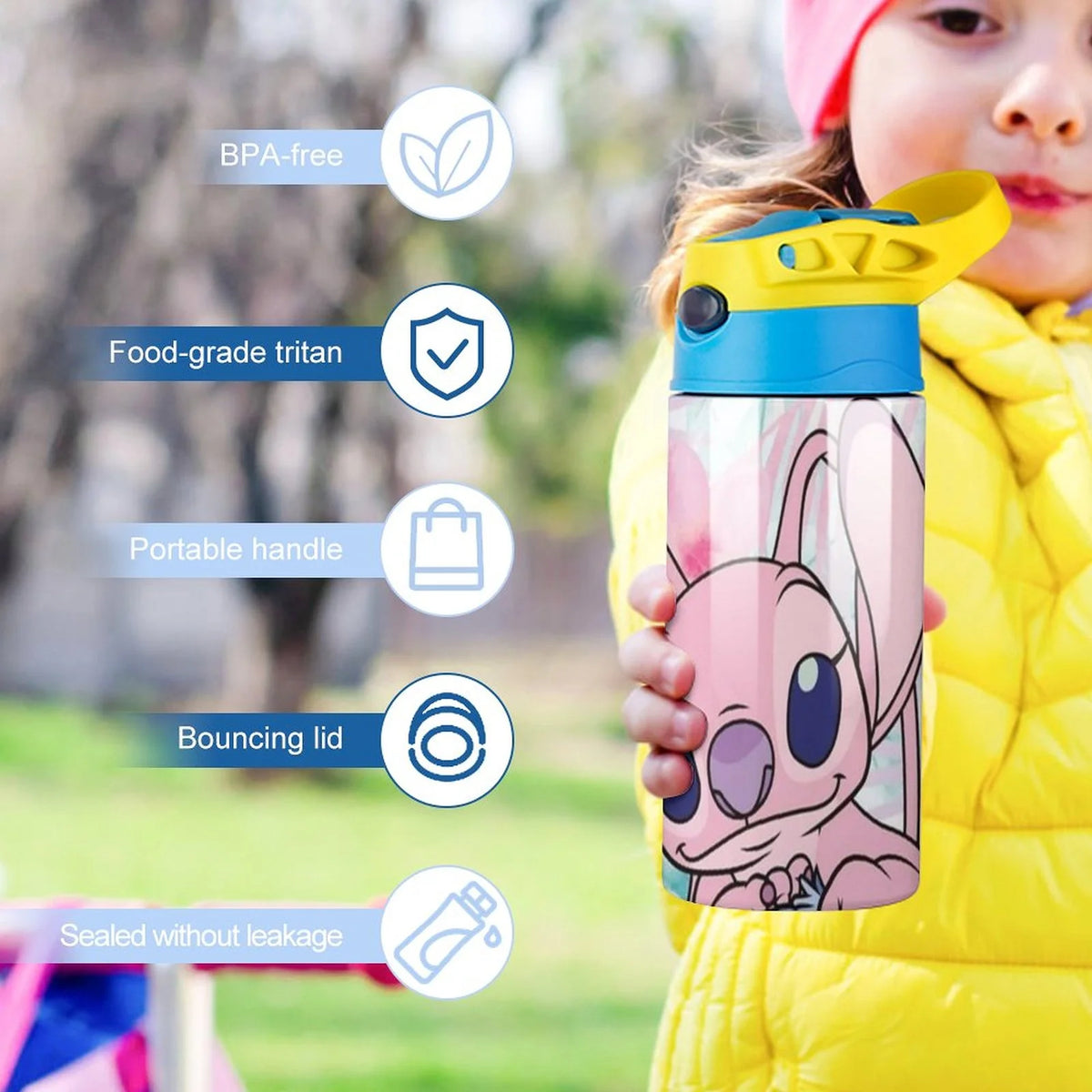 Stainless Steel Vacuum Insulated Water Bottle With Straw Q967