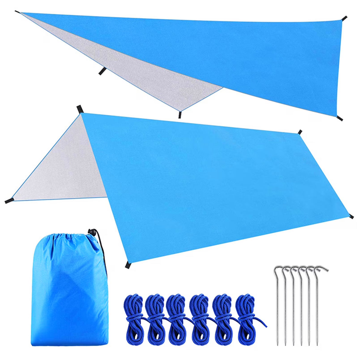 9.8ft Waterproof Camping Tarp Hammock Sunshade Rain Shelter Tarpaulin Canopy O277966