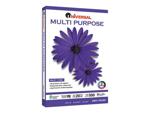 98 Brightness 20lb 8.5x14 Bright White Multipurpose Paper (5000 Sheets/Carton) M53811