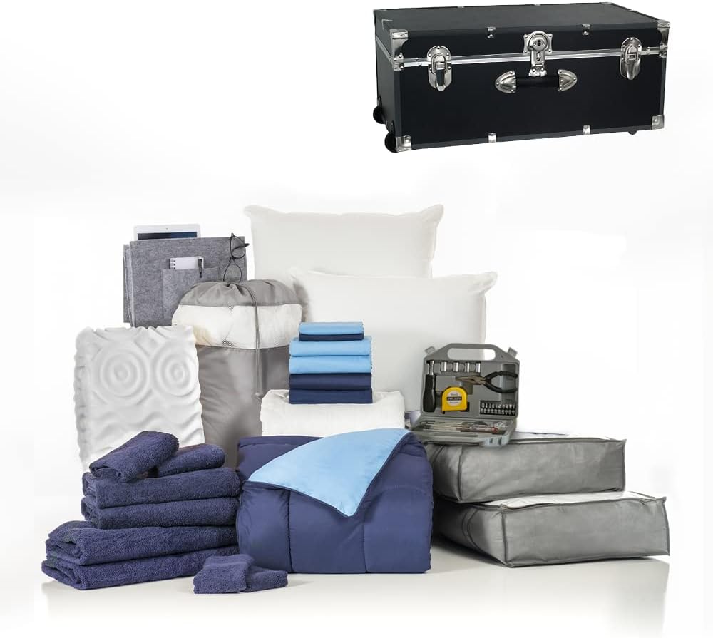 Twin XL Blue and Navy Bedding Bath Set X433
