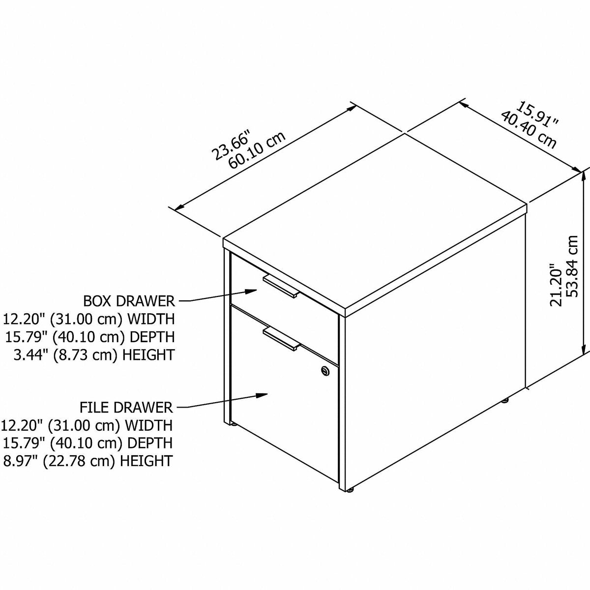 Storm Gray 2 Drawer File Cabinet G963