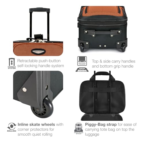 4-Piece Softside Expandable Luggage Set, Gray D914