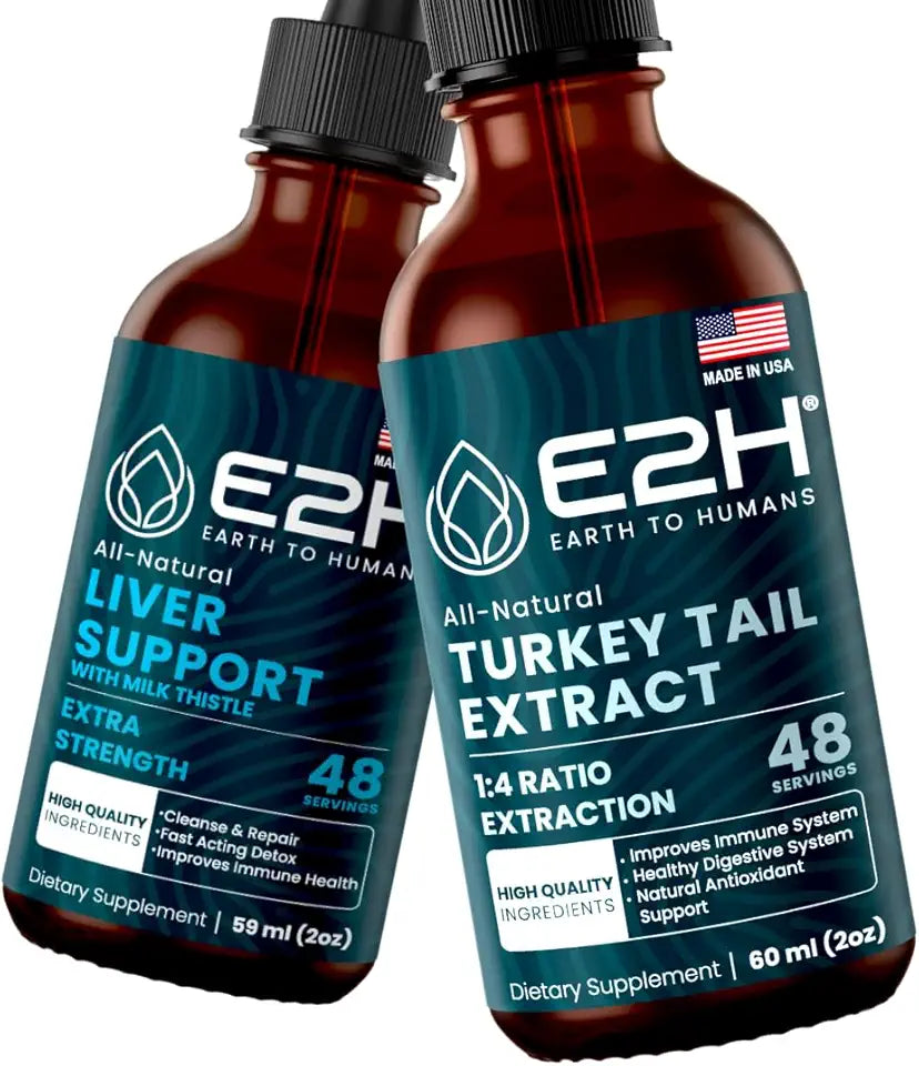 Liver Support Supplement and Turkey Tail Mushroom Extract 2 Fl Oz I28879