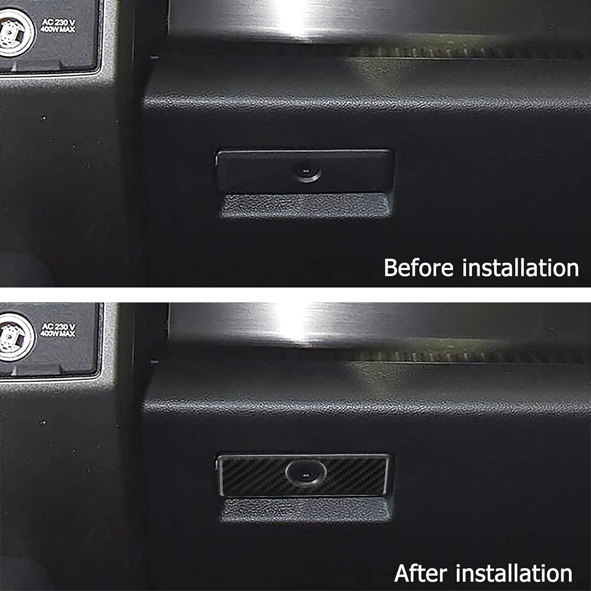 Carbon Fiber Passenger Seat Storage Box Trim Cover F749