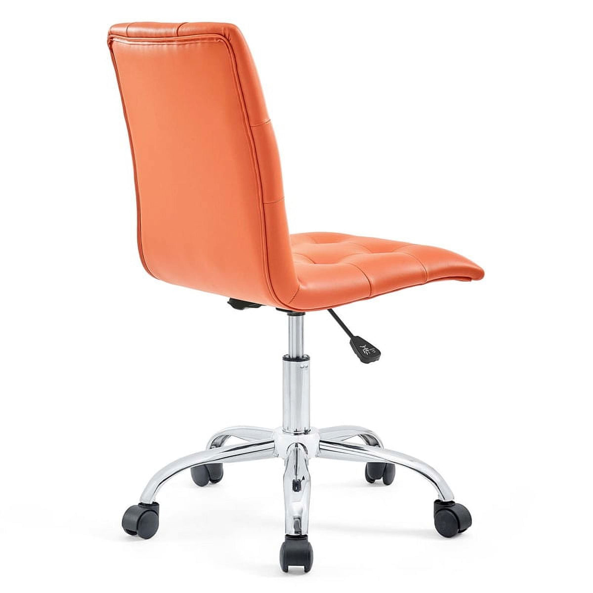 Modern Faux Leather Armless Office Chair in Orange H1719