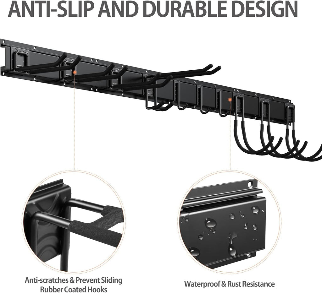 14 PCS Steel Garage Tool Organizer Wall Mounted with 10 Hooks G63966