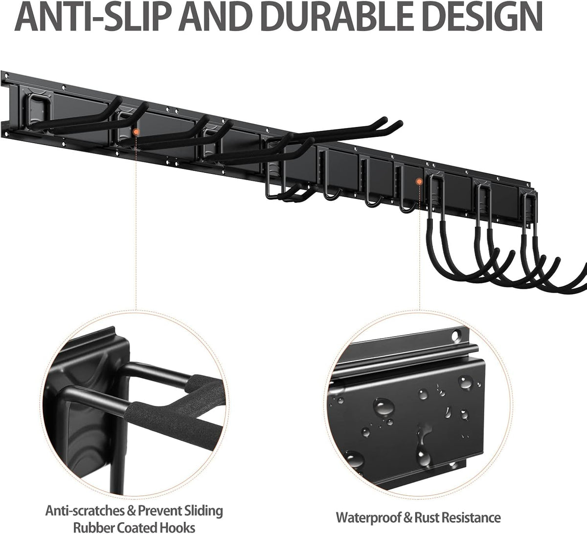 14 PCS Steel Garage Tool Organizer Wall Mounted with 10 Hooks G63966