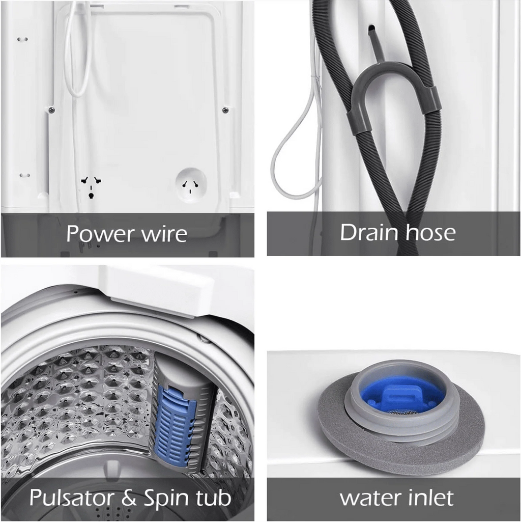1.34 Cu Ft Portable Full Automatic Washer Spinner Combo R3999